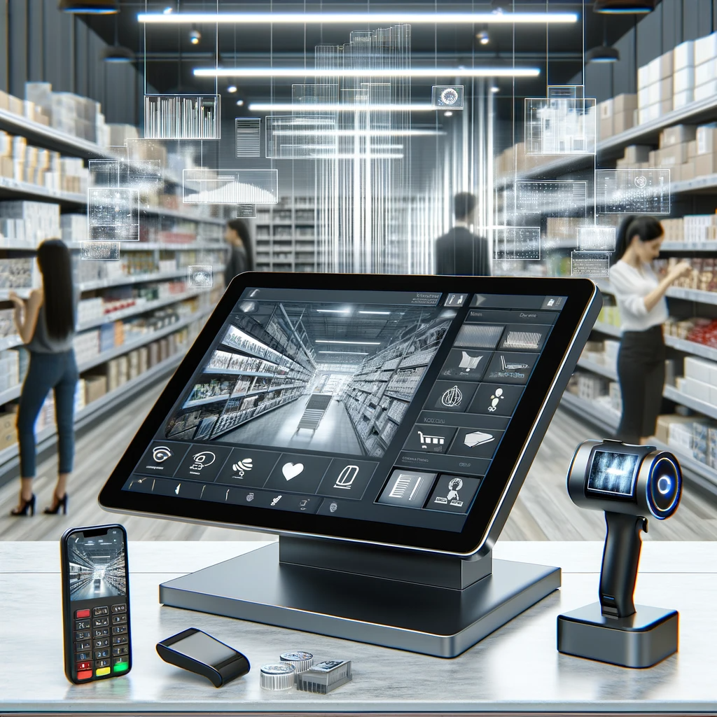 现代化的POS系统,交互式触摸屏显示器