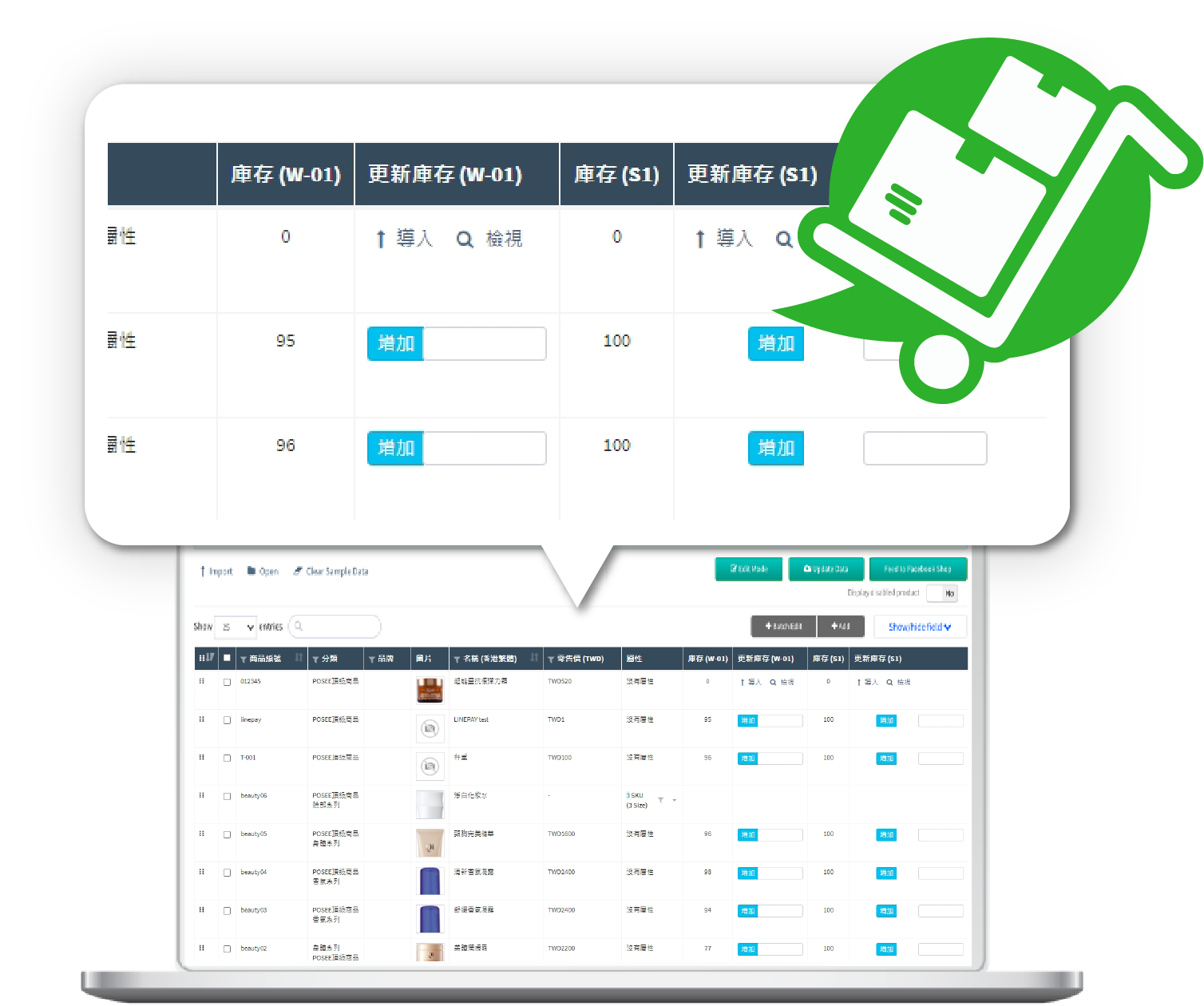 庫存數據一目了然