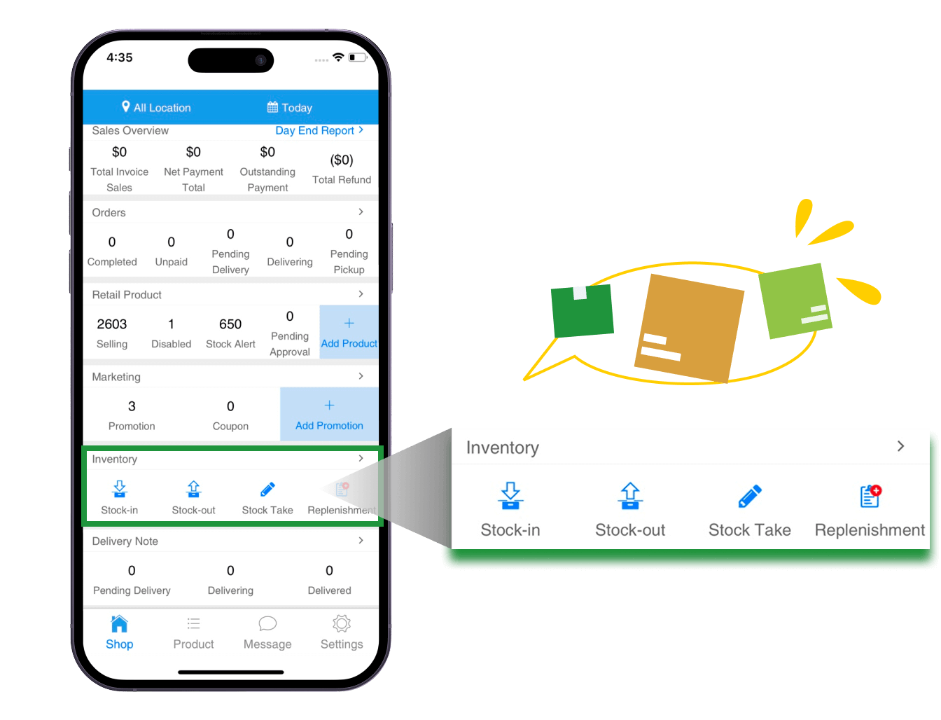 Quickly replenish stocks between branches or warehouses, solving inventory management problems at one time